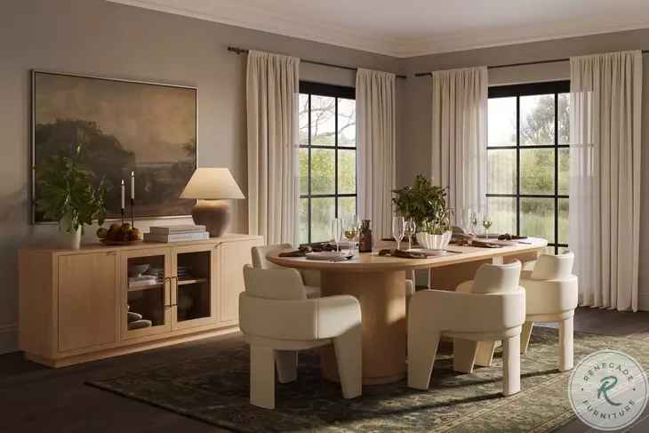 Marlow Natural Wood Oval Dining Room Set