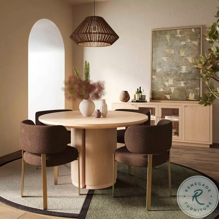 Marlow Natural Wood Round Dining Table From Coleman