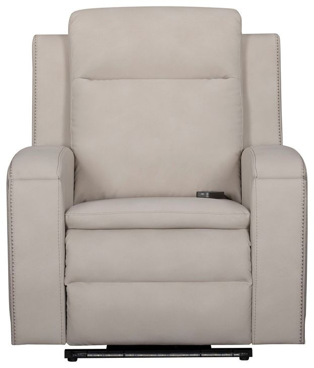 Mighty Buffy Cream Rocker Heat Massage Power Recliner with LED and USB Charging