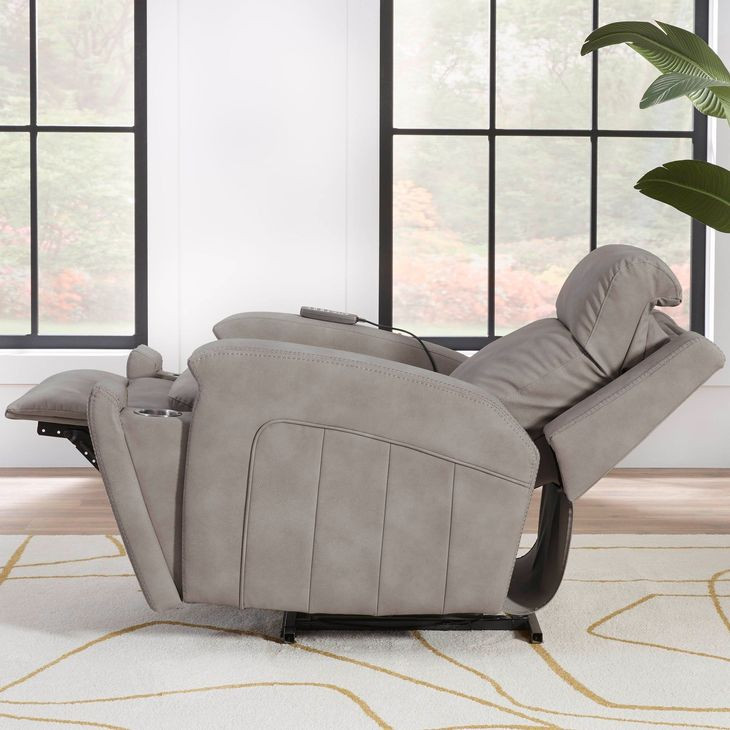 Armstrong Buffy Taupe Rocker Heat Massage Power Recliner with LED and USB Charging