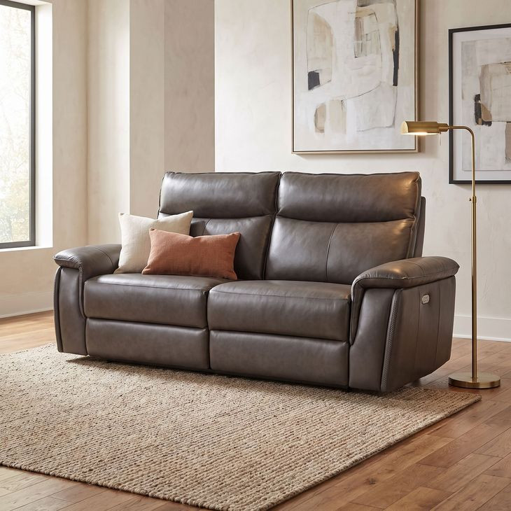Maroni Dark Brown Power Double Reclining Loveseat with Power Headrests
