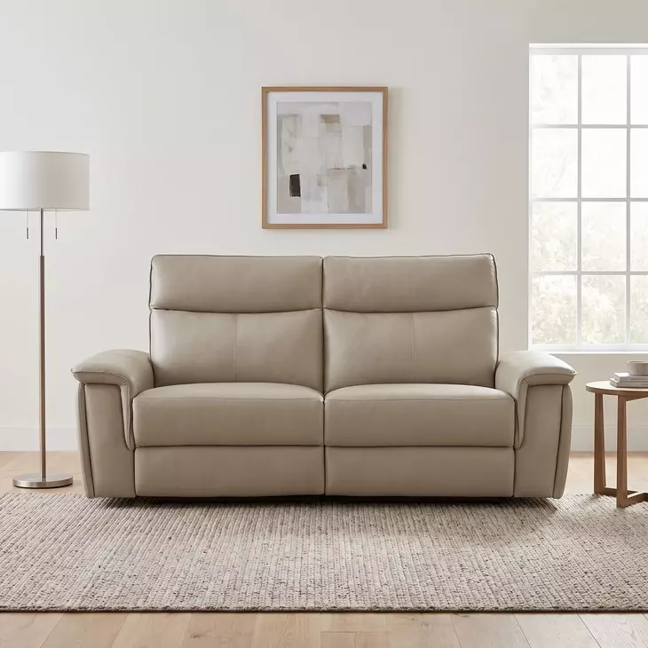 Maroni Taupe 80" Power Double Reclining Loveseat with Power Headrests