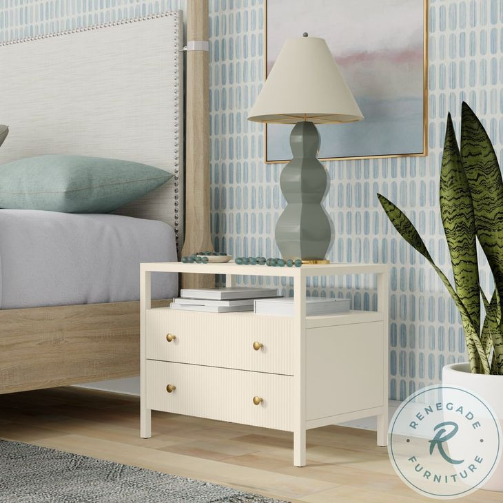 Marsha Coconut Milk 2 Drawer Nightstand