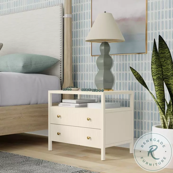 Marsha Coconut Milk 2 Drawer Nightstand