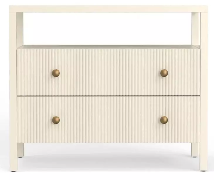 Marsha Coconut Milk 2 Drawer Open Nightstand