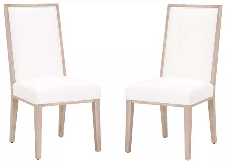 Martin LiveSmart Peyton Pearl And Natural Gray Performance Fabric Dining Chair Set Of 2