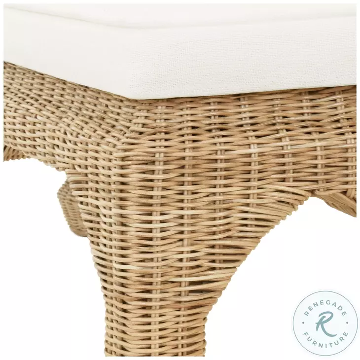 Massey Ivory Linen Ming Style Bench