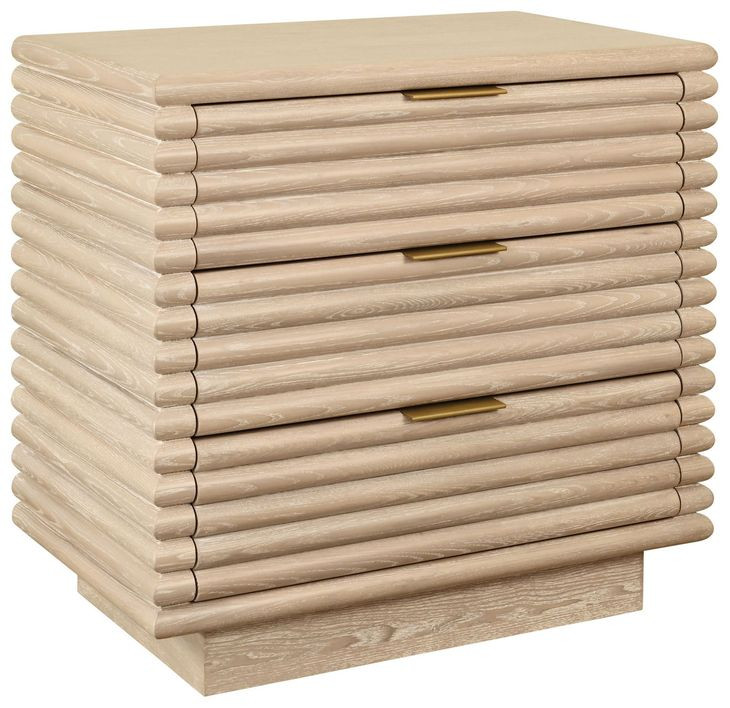 Mateo Light Cerused Oak Rectangular Side Table