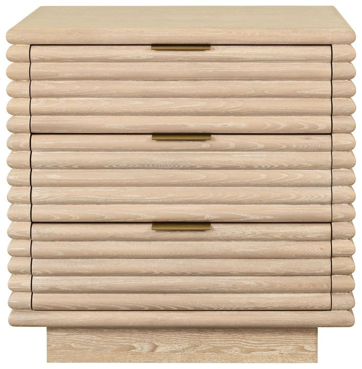 Mateo Light Cerused Oak Rectangular Side Table