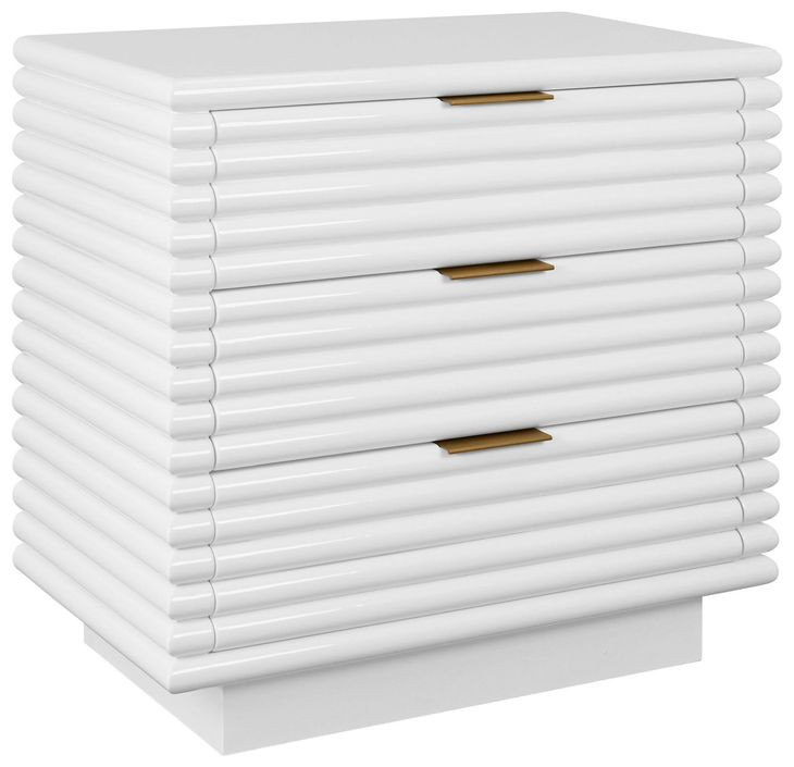 Mateo White Rectangular Side Table