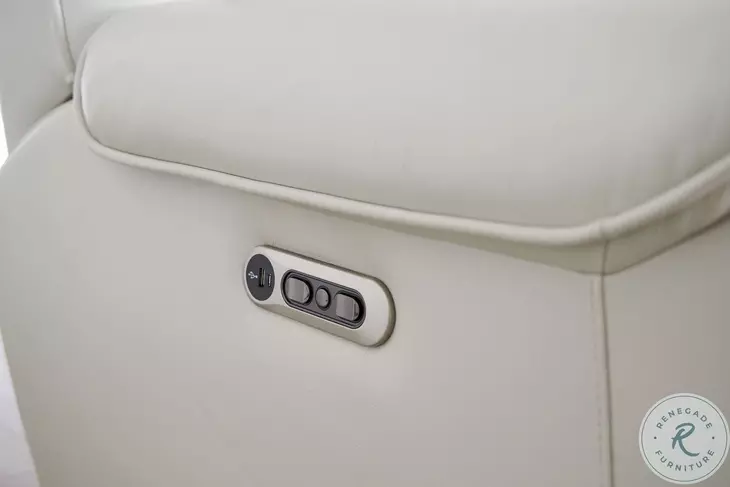 Caspian Whisper Ivory Zero Gravity Power Reclining Living Room Set with Power Headrest