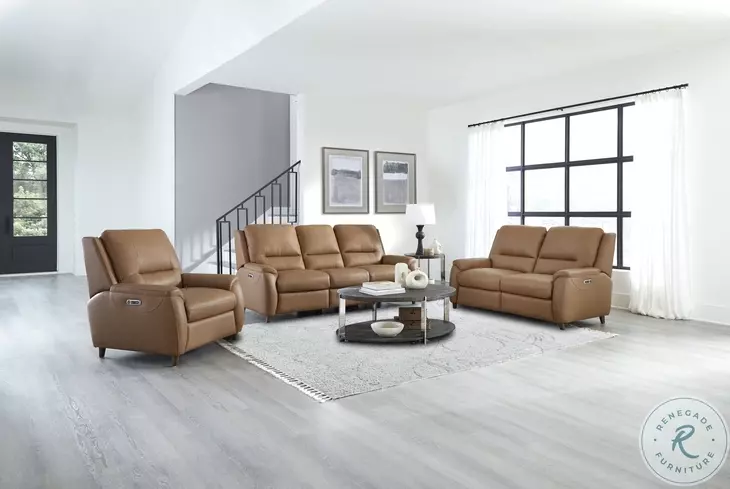 Avenleigh Caramel Cream Leather Power Recliner