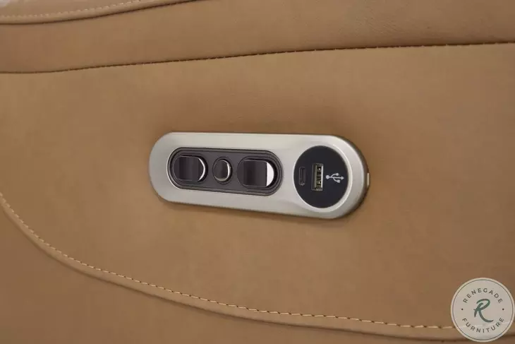 Avenleigh Caramel Cream Leather Power Reclining Living Room Set