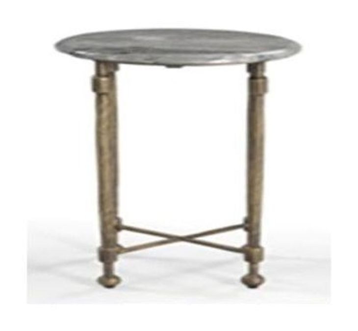Artifacts Gray and Bronze Round Marble Top Roberti End Table