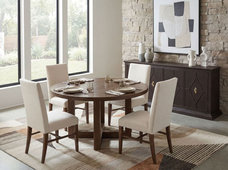 Harbor Drift Worn Saddle 60" Round Dining Table