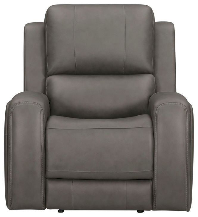 Belmont Autumn Fog Leather Zero Gravity Power Recliner with USB Charging