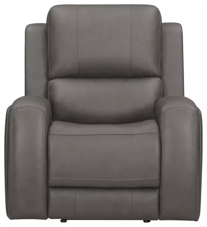 Belmont Autumn Fog Leather Zero Gravity Power Recliner with USB Charging