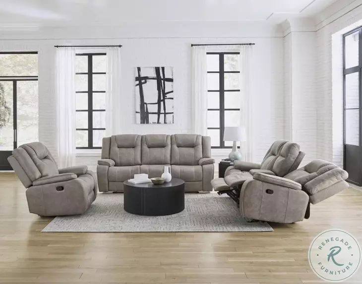Blake Desert Taupe Performance Fabric Reclining Living Room Set