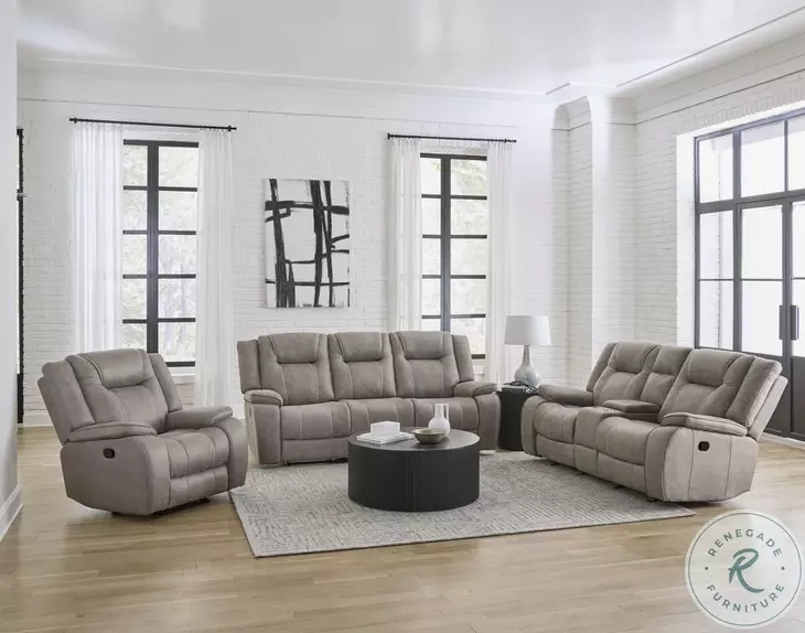 Blake Desert Taupe Performance Fabric Reclining Living Room Set