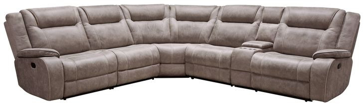 Blake Desert Taupe 6 Piece Performance Fabric Modular Reclining Sectional
