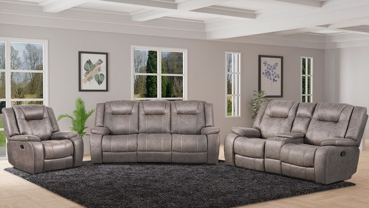 Blake Desert Taupe Performance Fabric Reclining Console Loveseat