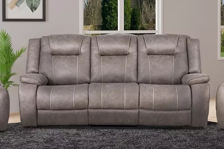 Blake Desert Taupe Performance Fabric 88" Reclining Sofa
