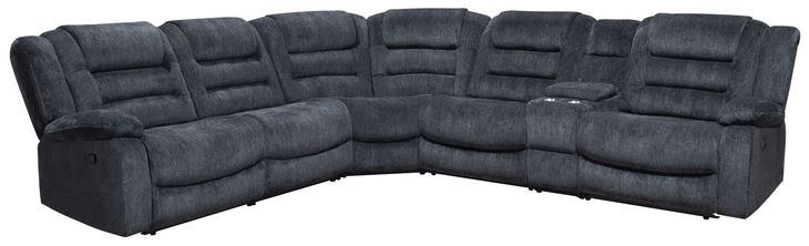 Bolton Misty Storm 6 Piece Performance Fabric Modular Reclining Sectional