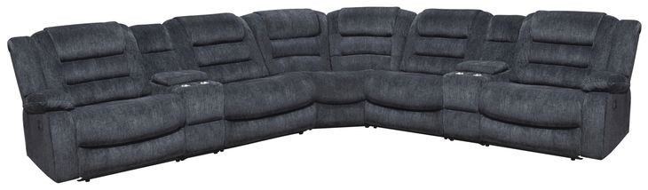 Bolton Misty Storm Performance Fabric 7 Piece Modular Reclining Sectional