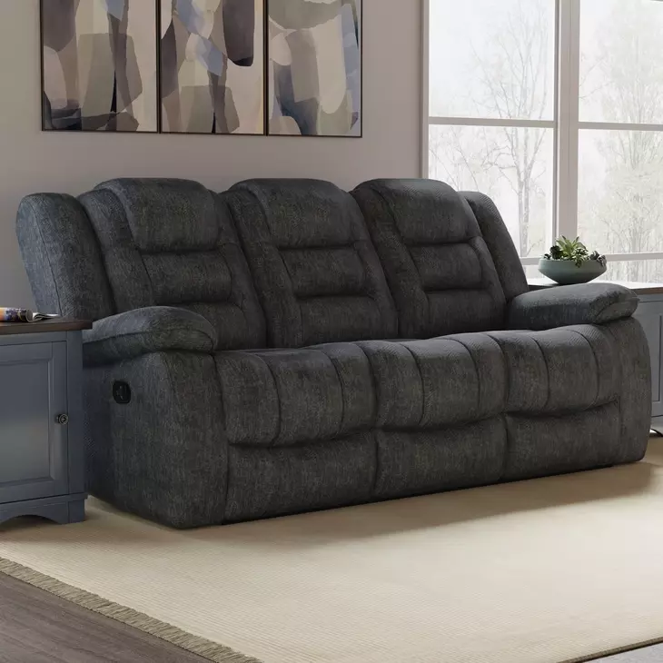 Bolton Misty Storm Performance Fabric Dual Reclining 83" Sofa