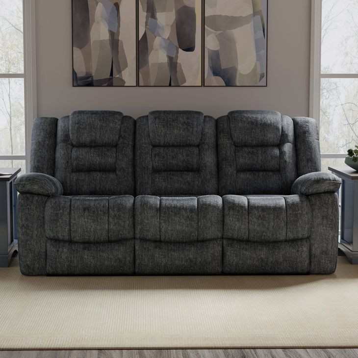 Bolton Misty Storm Performance Fabric Dual Reclining Sofa