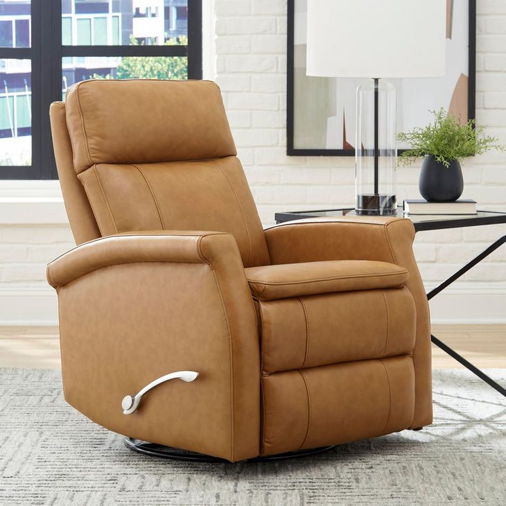 Bristol Russet Leather Swivel Glider Recliner