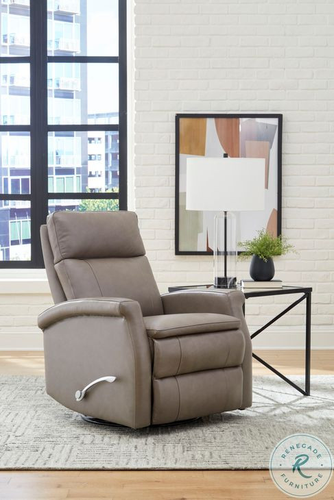 Brindleton Graphite Leather Swivel Glider Recliner