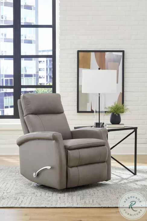 Brindleton Graphite Leather Swivel Glider Recliner