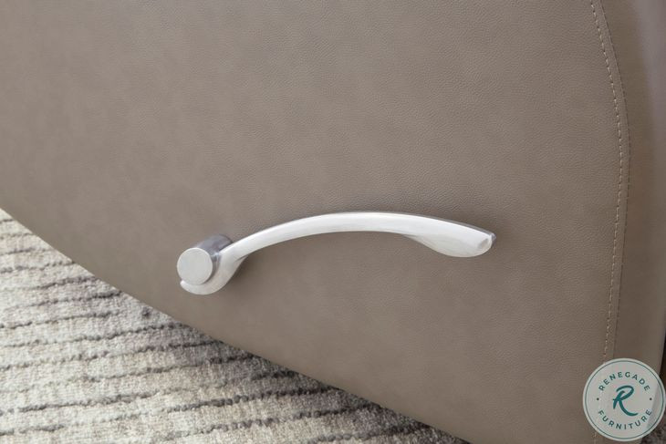 Brindleton Graphite Leather Swivel Glider Recliner