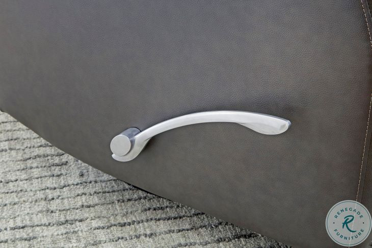 Brindleton Raven Leather Swivel Glider Recliner