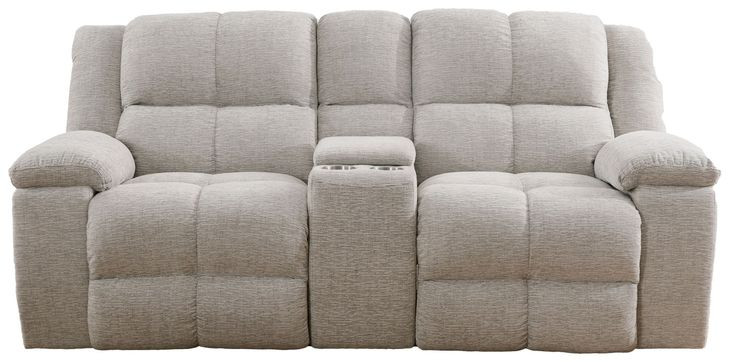 Buster Opal Taupe Reclining Console Loveseat