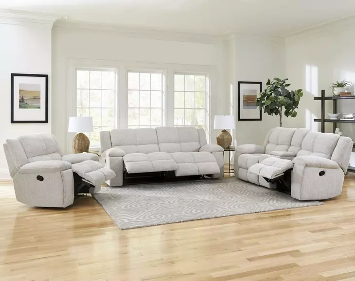 Buster Opal Taupe 90" Reclining Sofa