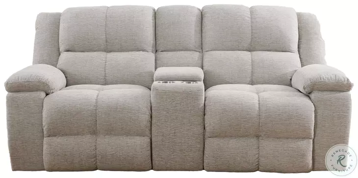 Dash Opal Taupe 86" Reclining Console Loveseat