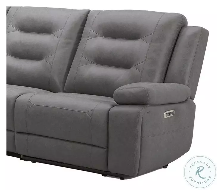 Briarwood Tahoe Charcoal Modular Power Reclining Sectional with Power Headrests