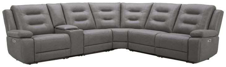 Caldwell Tahoe Charcoal 6 Piece Modular Power Reclining Sectional With Power Headrests