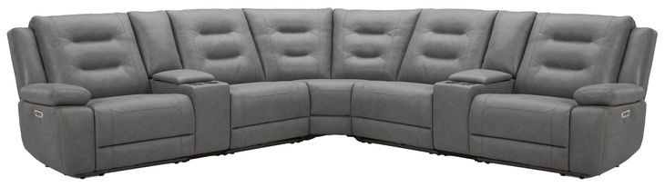 Caldwell Tahoe Charcoal Performance Fabric 7 Piece Modular Power Reclining Sectional