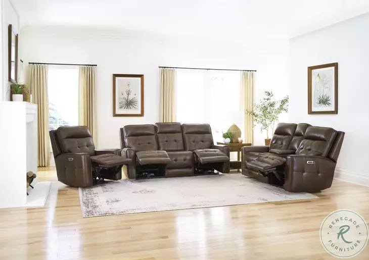 Glendale Acorn Zero Gravity Power Reclining Sofa with Power Headrest
