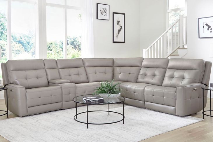 Canterbury Pewter 6 Piece Zero Gravity Modular Power Reclining Sectional
