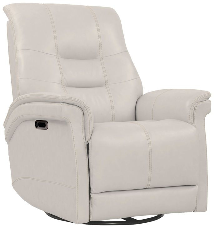 Carnegie Verona Ivory Power Cordless Swivel Glider Recliner with Power Headrest