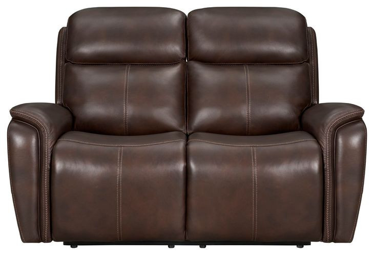 Cascade Auburn Leather Power Reclining Loveseat