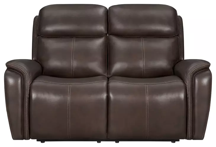 Cascade Auburn Leather 61" Power Reclining Loveseat
