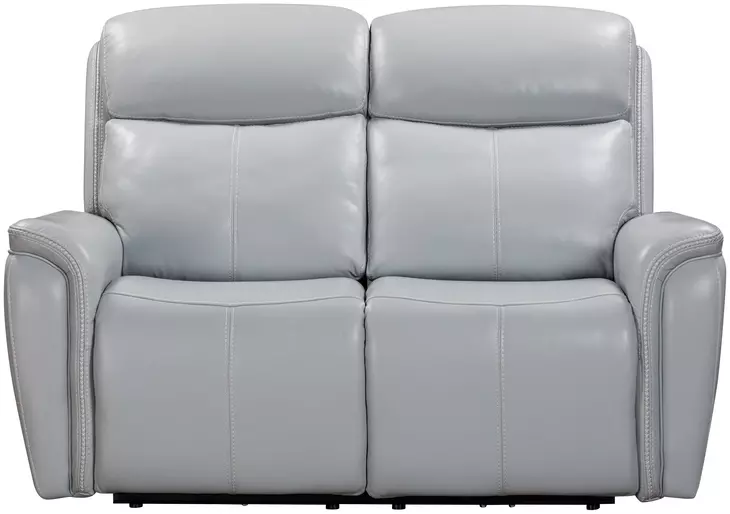 Cascade Seamist Grey 63" Power Reclining Loveseat With Power Headrest