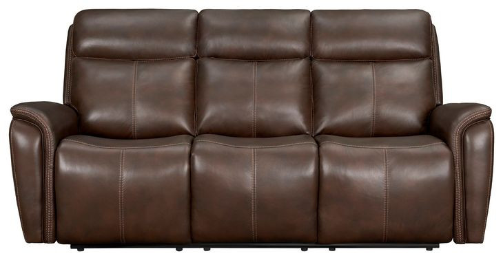 Cascade Auburn Leather Power Reclining Sofa