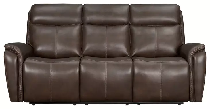 Cascade Auburn Leather 83" Power Reclining Sofa