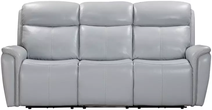 Cascade Seamist Grey 87" Power Reclining Sofa With Power Headrest